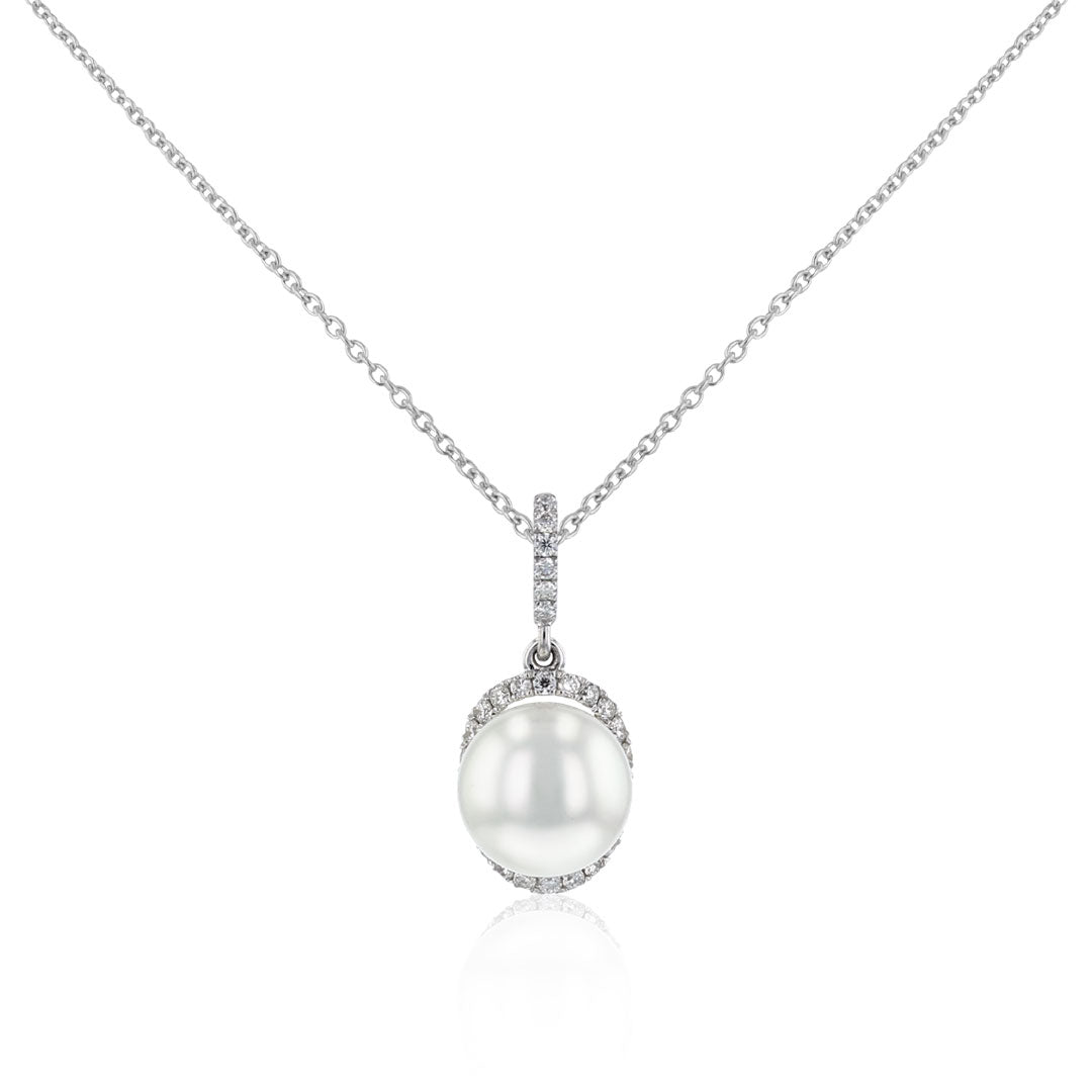 Anhänger Süßwasser-Zuchtperle und Brillanten